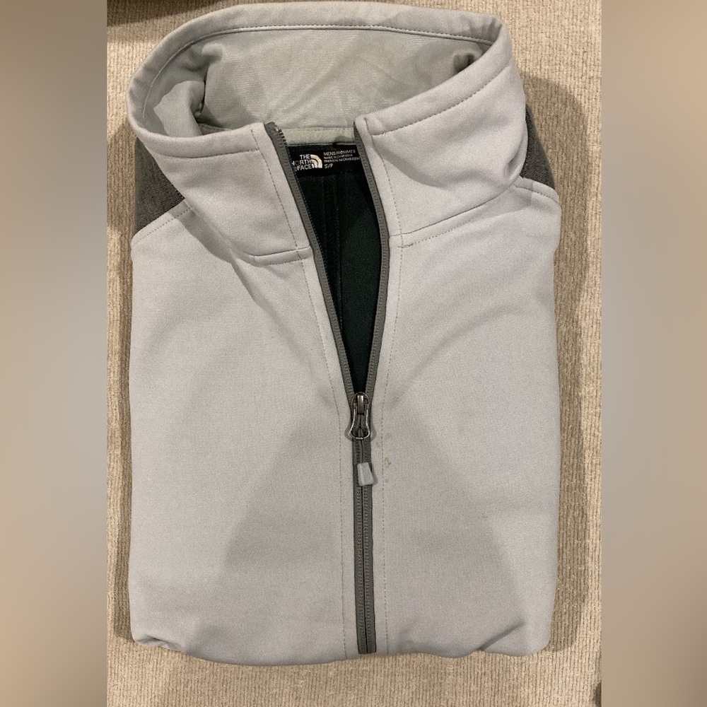 The North Face gray turtleneck thermal zip up sweater
